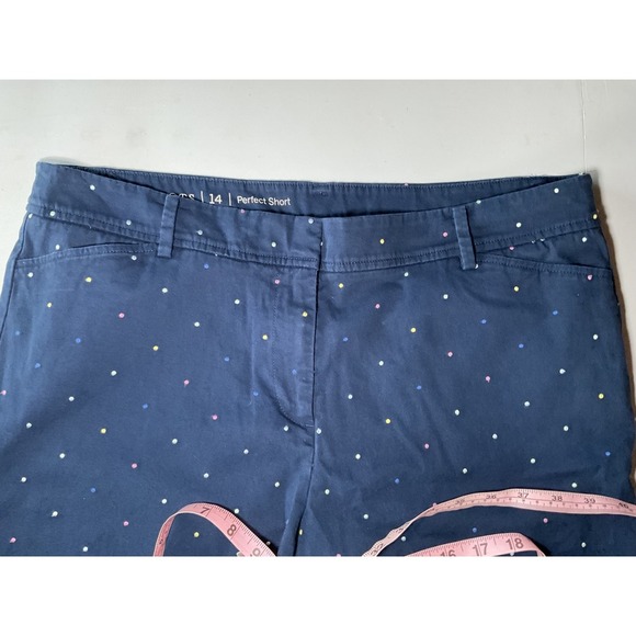 Talbots Perfect Short Polka Dot Cotton Blend Casual Shorts Size 14 - Picture 9 of 10